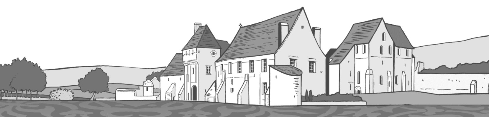 Illustration du Château-monastère de la Corroirie, ancien monastère chartreux fortifié en Touraine, situé entre Loches et le zoo de Beauval